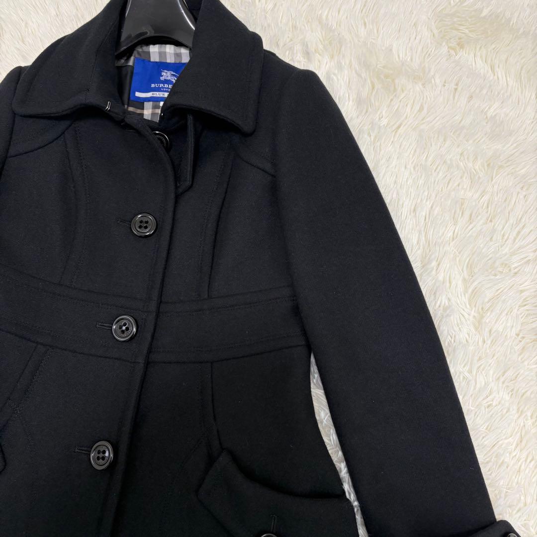 バーバリー ブルーレーベル ノバチェック アンゴラ コート Mサイズ