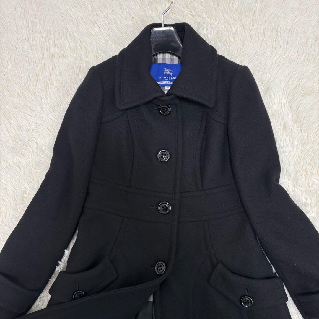 バーバリー ブルーレーベル ノバチェック アンゴラ コート Mサイズ