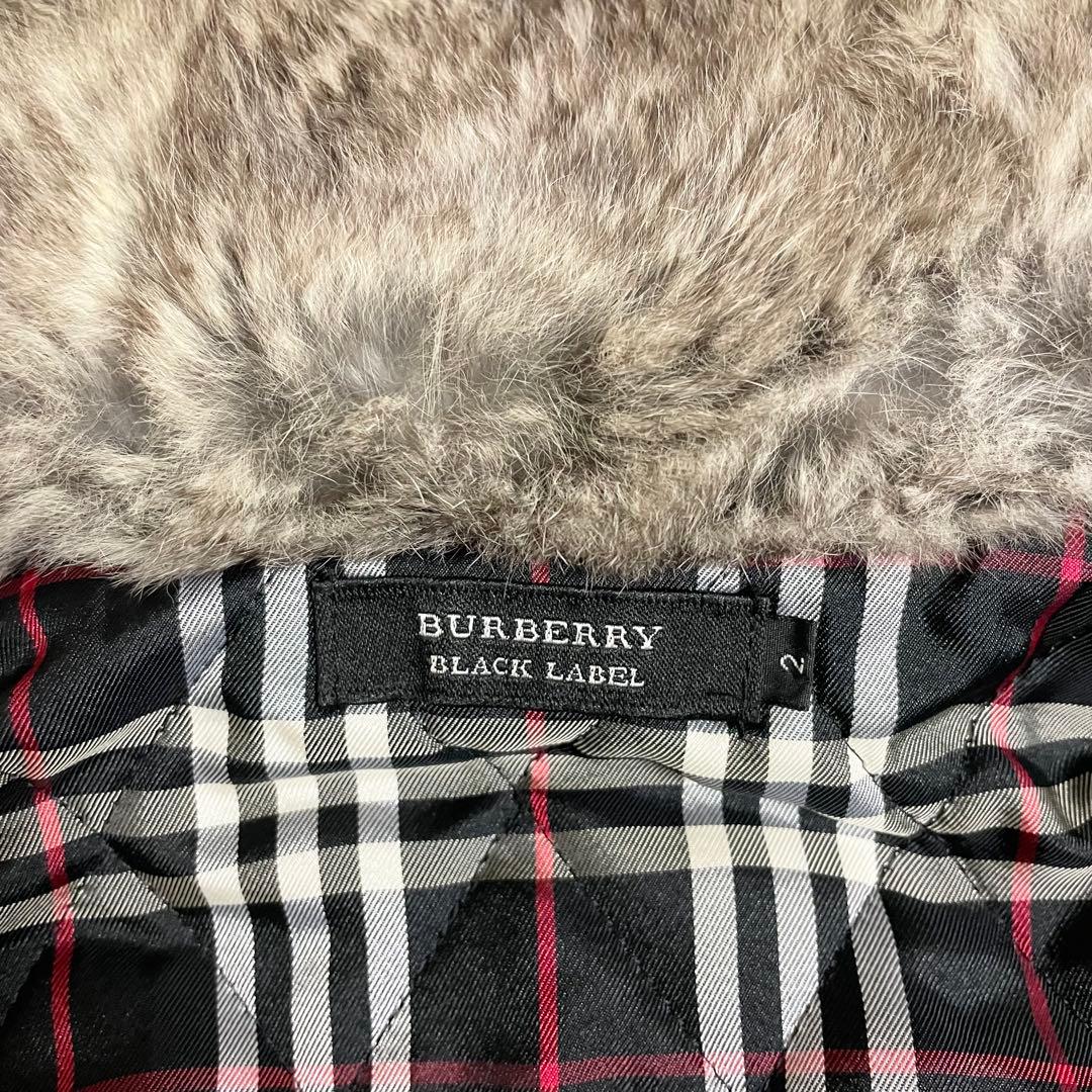 BURBERRY ノバチェック キルティング ファー ニット ブルゾン グレー