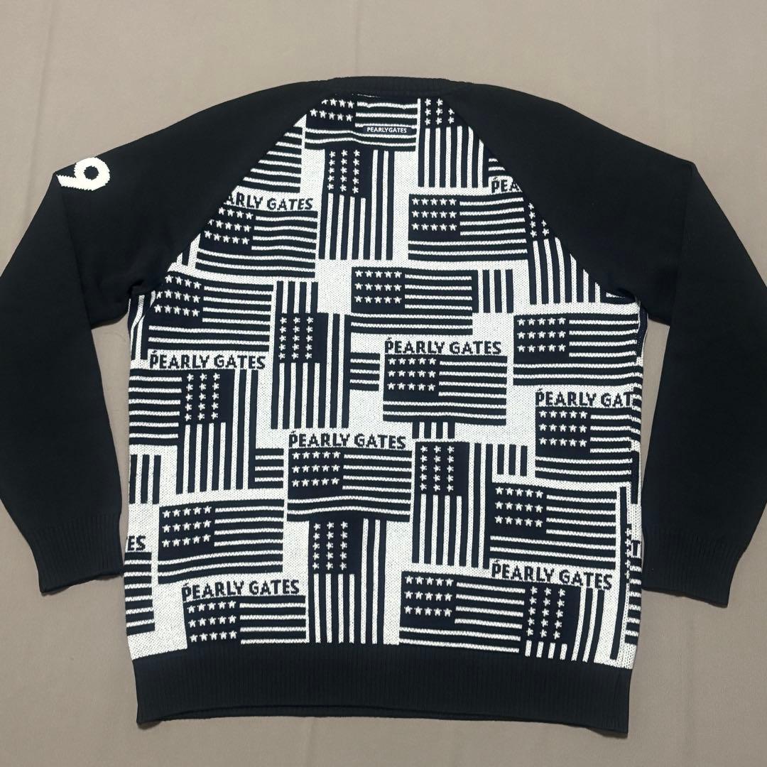 パーリーゲイツPEARLY GATES 星条旗柄総柄ニットセーター 6