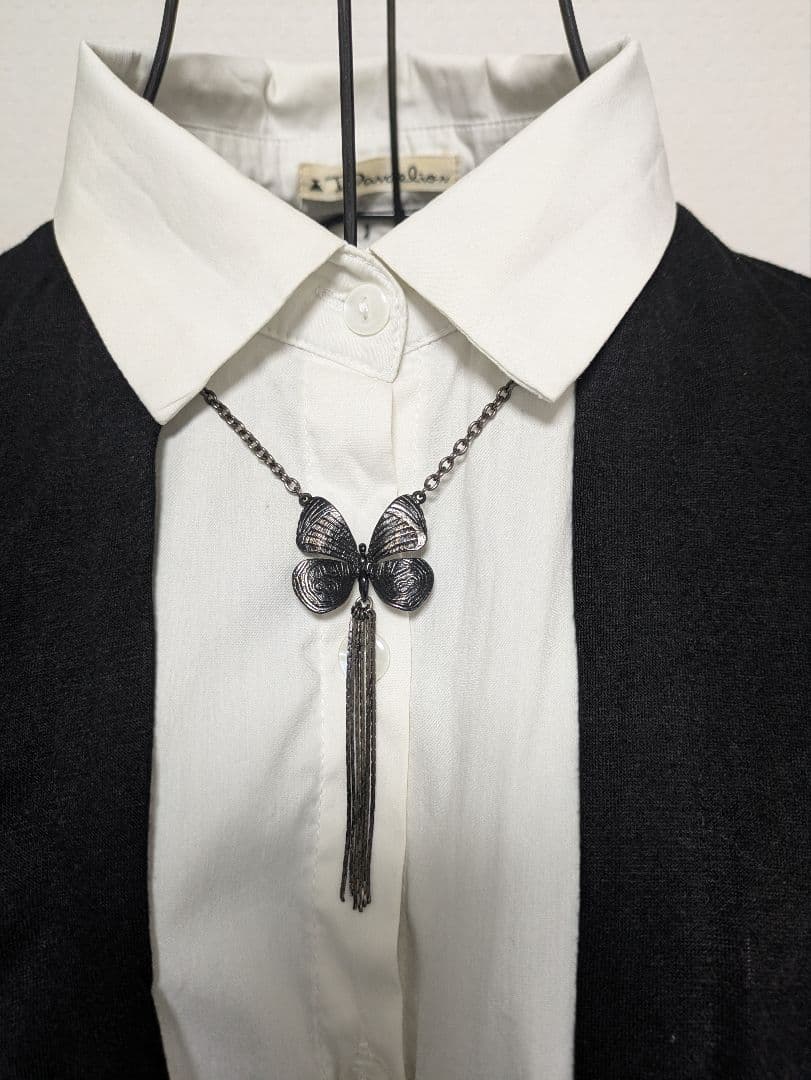 ジャンポールゴルチエ ブラック蝶モチーフネックレス