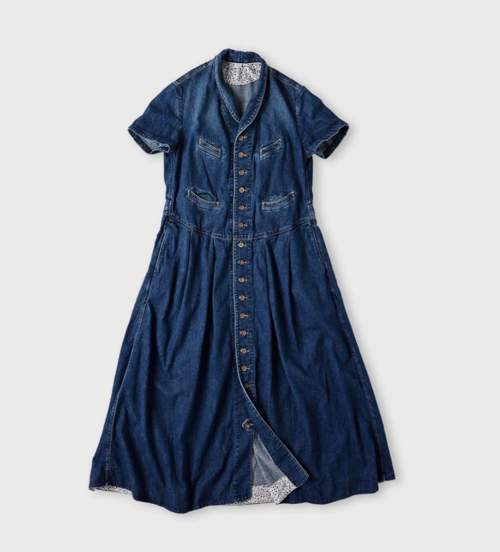 本日最終　45R 45プチデニムの袖付きベストドレス インディゴ　45rpm