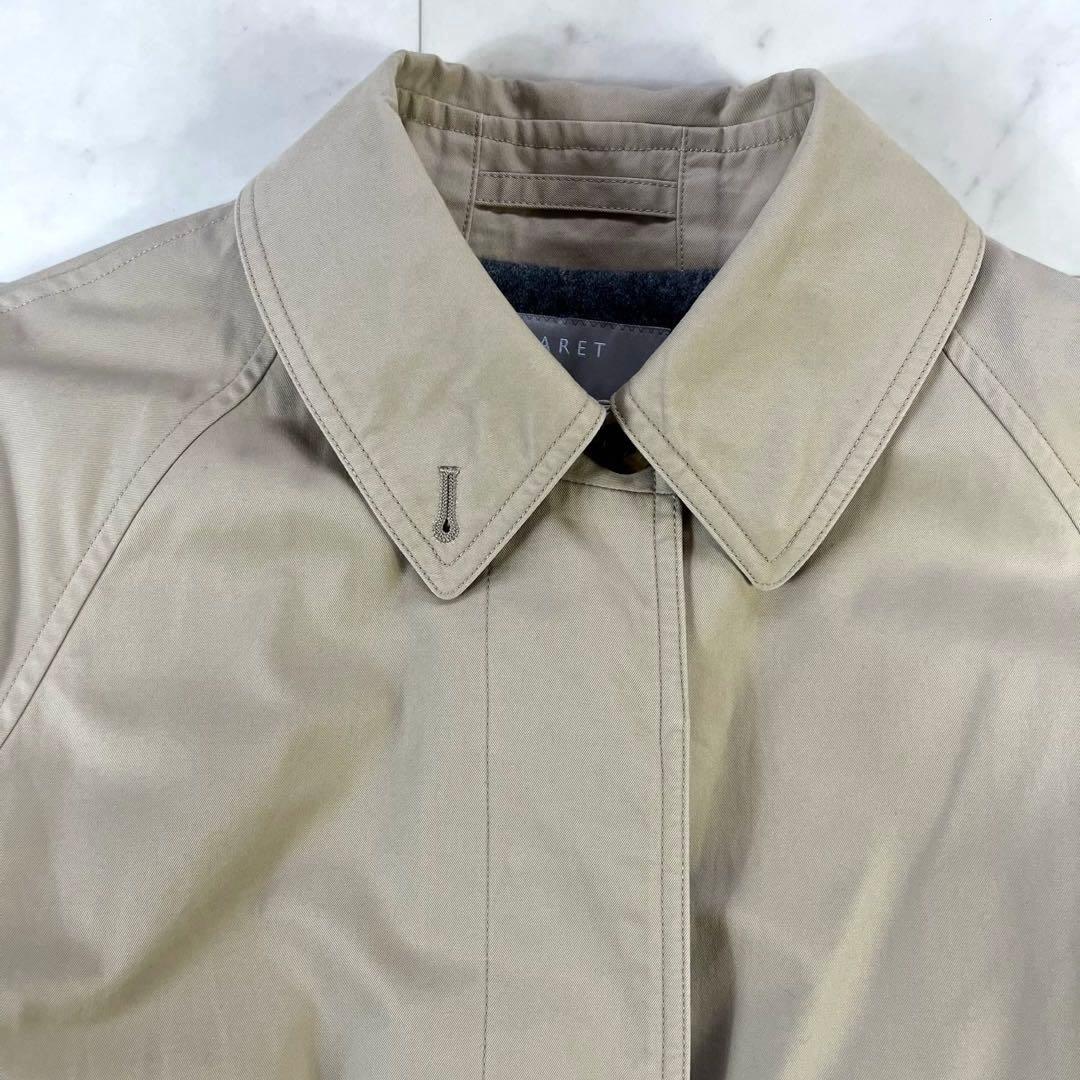 マーガレットハウエル ステンカラーロングコート サイズ1 ウール裏地 ベージュ