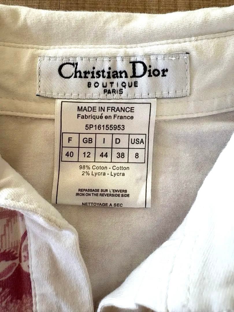 美品 クリスチャンディオール ガリアーノ期 花柄 トロッター ポロシャツ ピンク