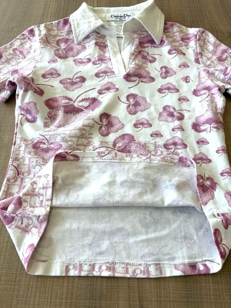 美品 クリスチャンディオール ガリアーノ期 花柄 トロッター ポロシャツ ピンク