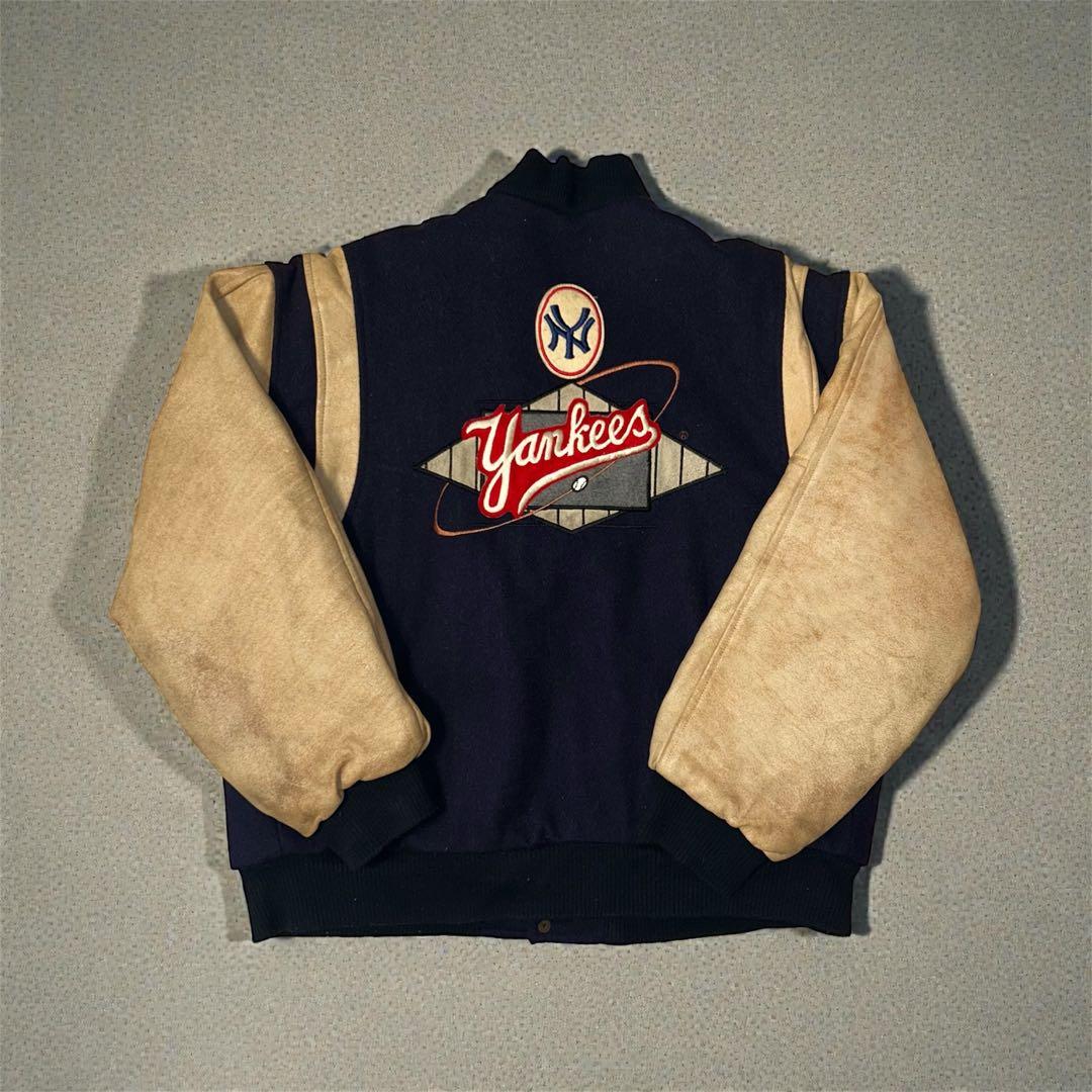 80s USA製 Cooperstown 袖レザー ヤンキース スタジャ