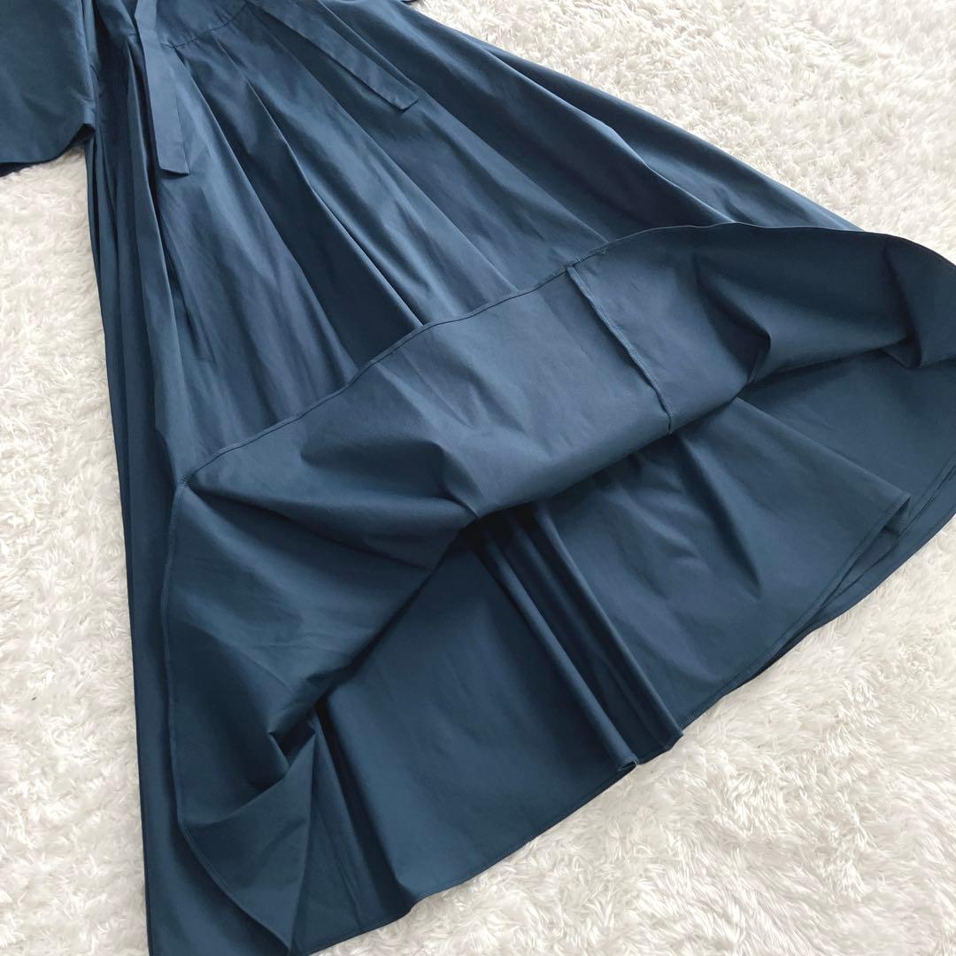 美品✨着丈118㎝ エスマックスマーラ ワンピース リボン ロング マキシ 紺