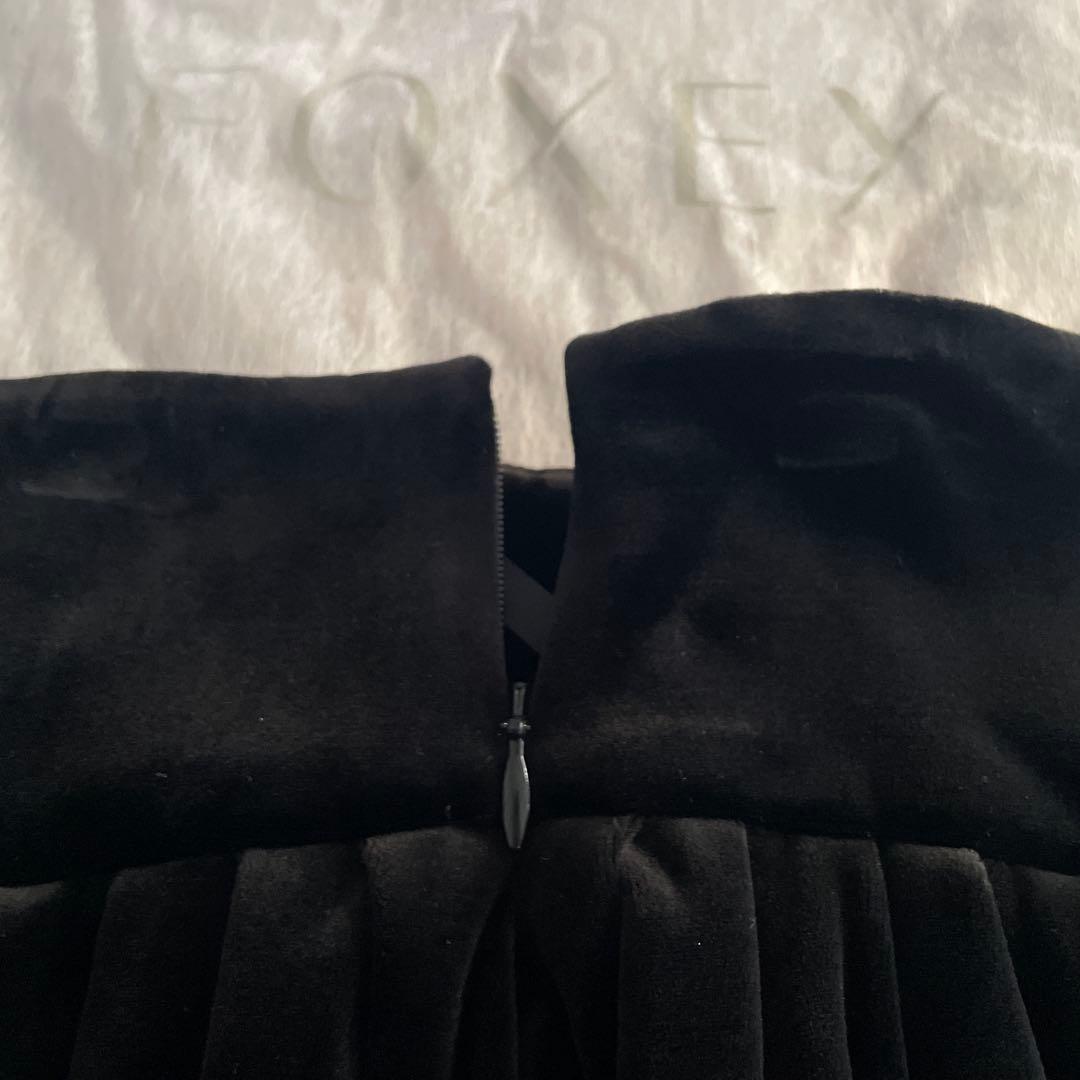 FOXEY VELOUR NOIR ブラック フレアスカート 40
