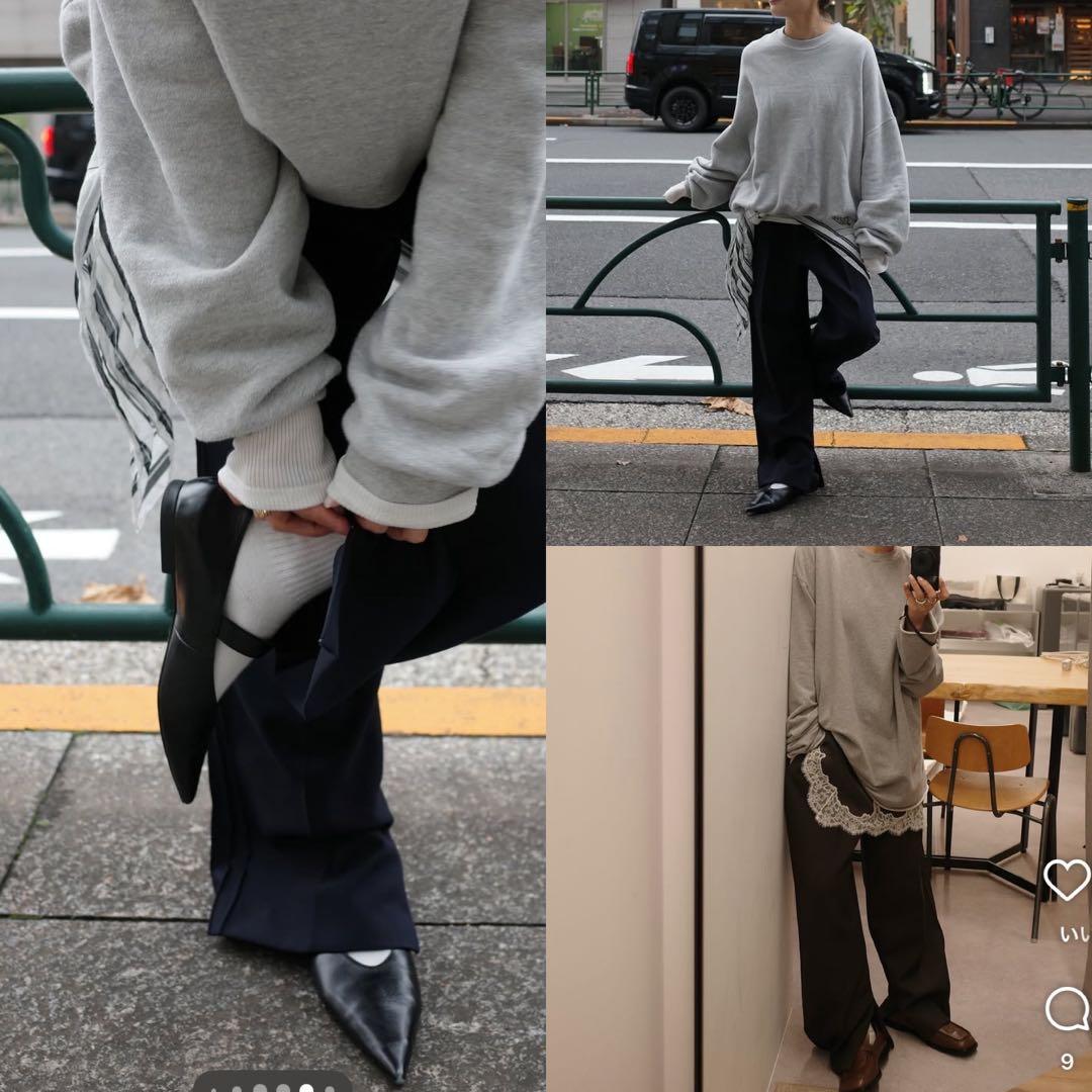 ETRE TOKYO 26SS サイドピンタックラインリラクシーパンツ ネイビー