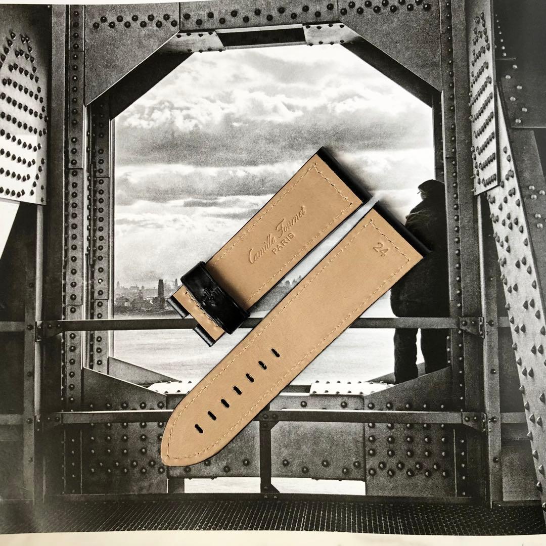 Camille Fournet PANERAI 44㎜ Dバックル用 黒 カーフ