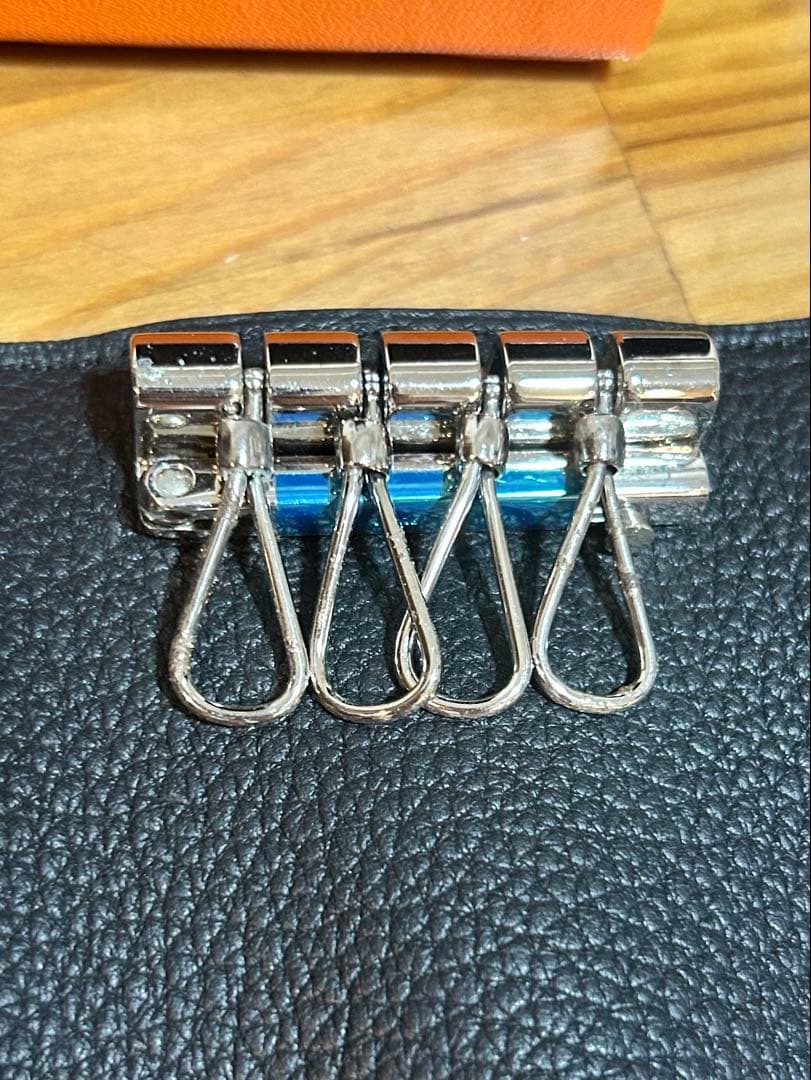 まちゃぴ　HERMES エルメス　ブラック レザー キーケース