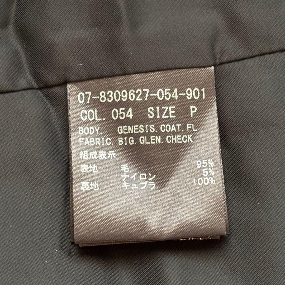 美品✨ セオリー チェスターコート ウール グレンチェック 黒 ブラック P