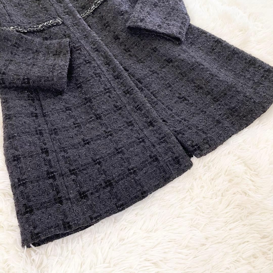 【美品】BLUGIRL ブルーガール ウールコート　ツイード　ラメ　Aライン