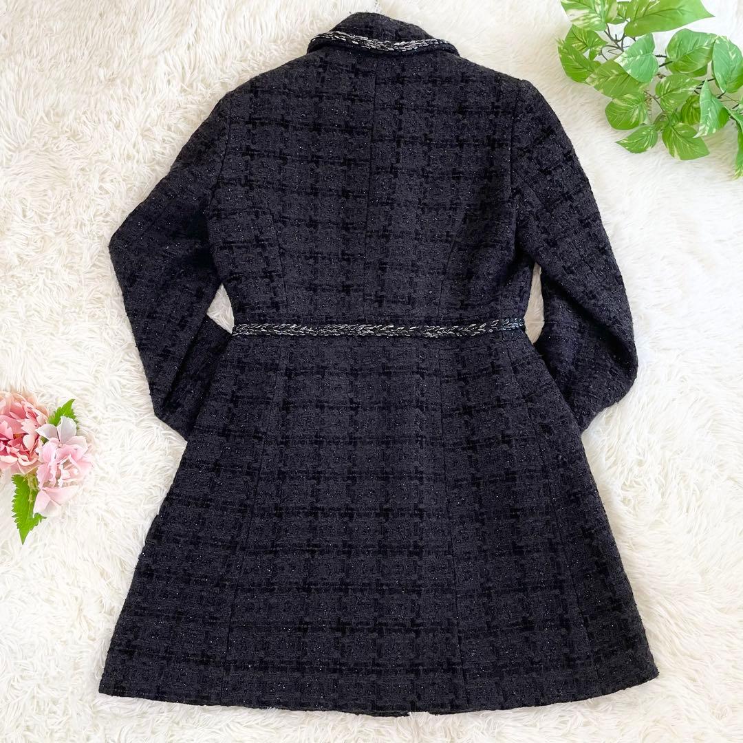 【美品】BLUGIRL ブルーガール ウールコート　ツイード　ラメ　Aライン