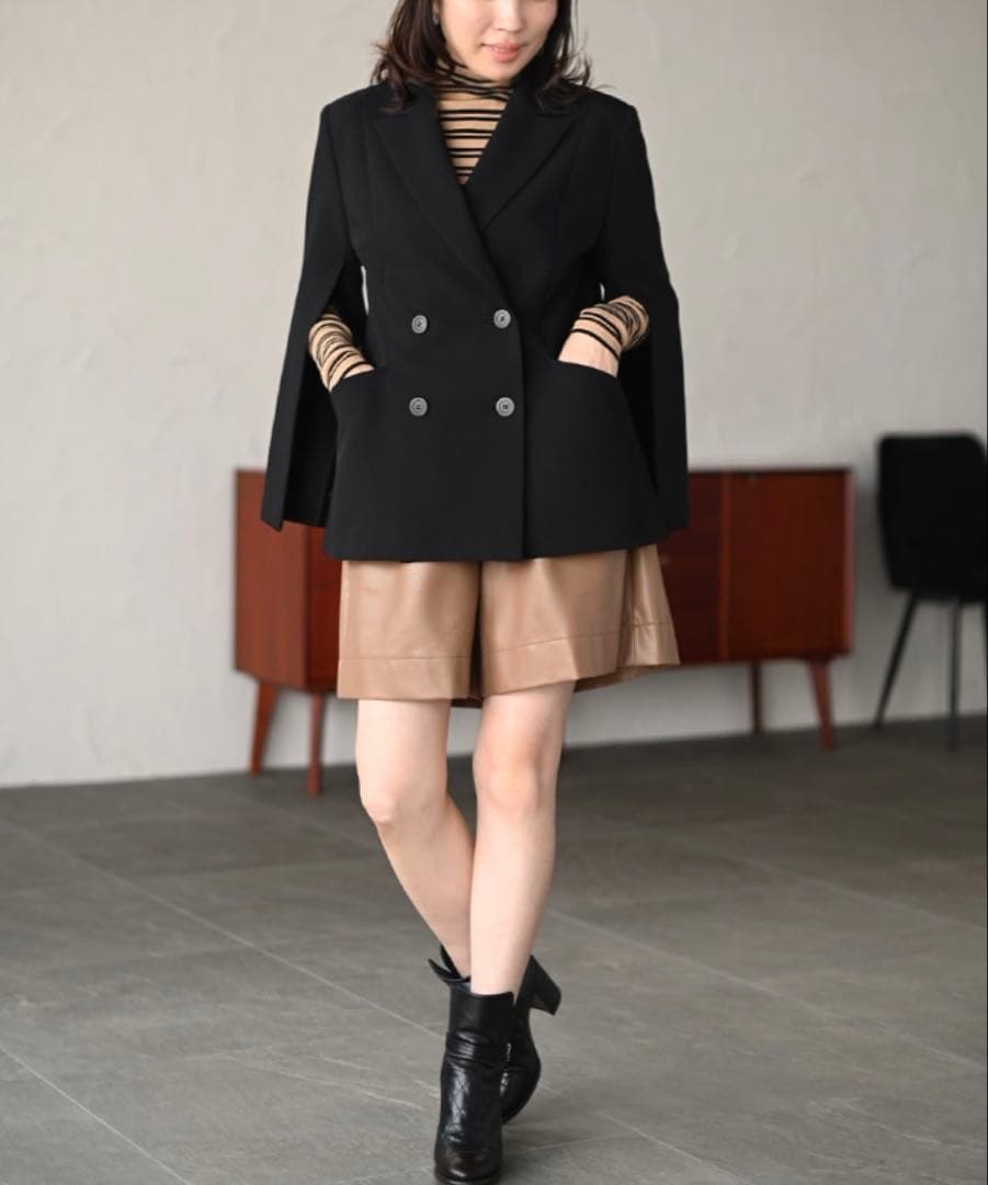 TRÈFLE+1 ブラック テーラードジャケット