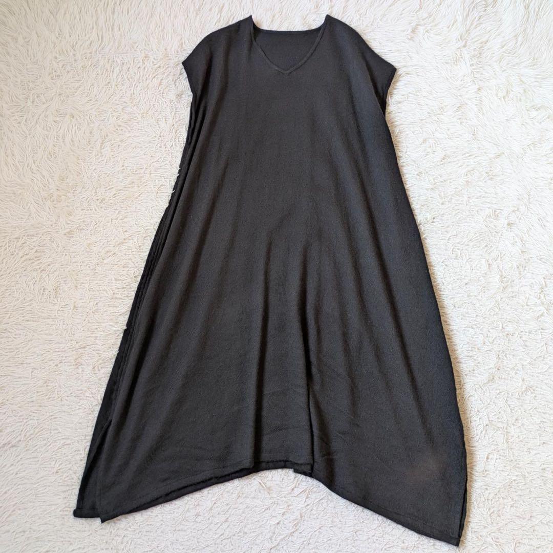 tamaki niime/タマキニイメ　アルパカfuwa-Tロング　ブラック