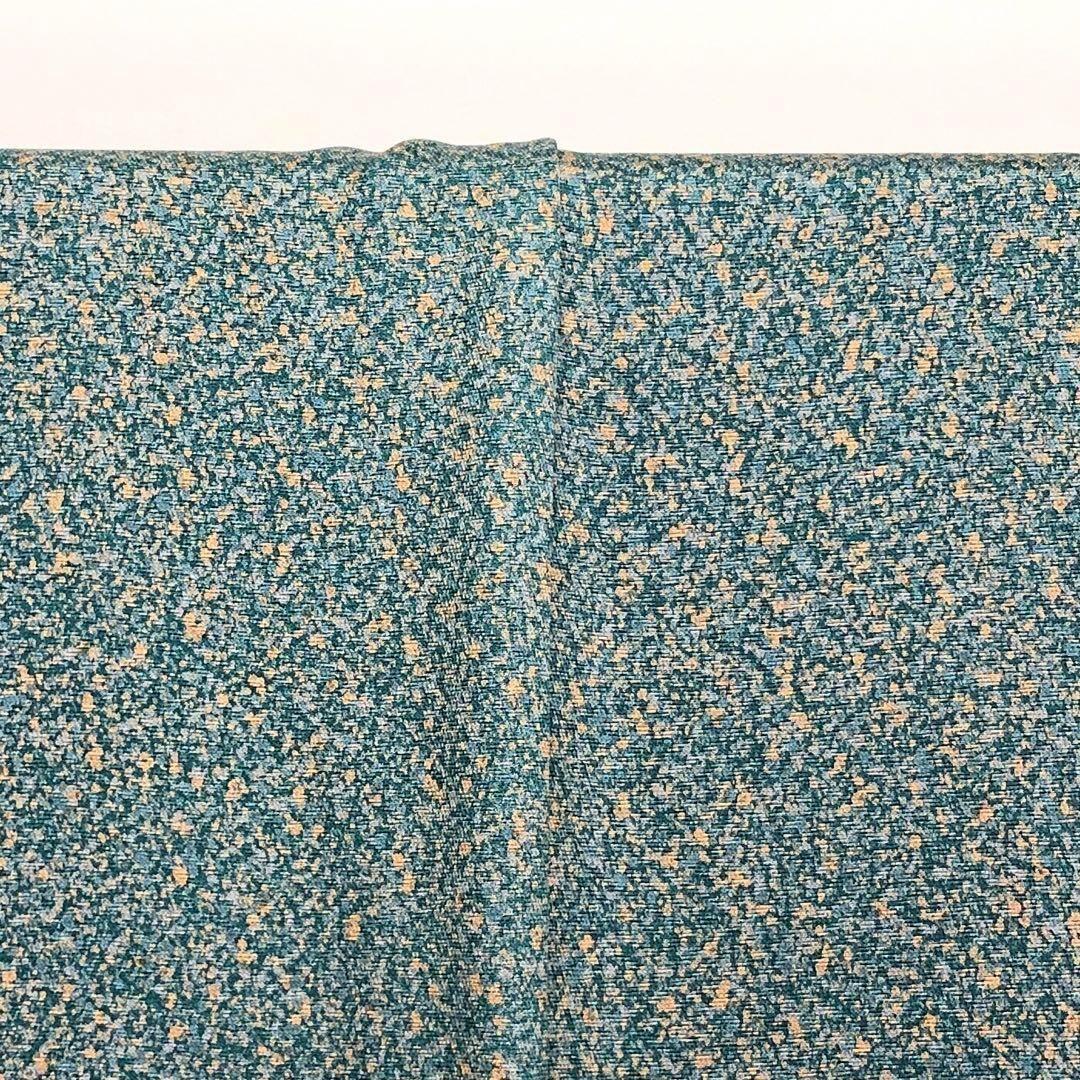 付下げ 飛び柄花柄模様 叩き染 青碧色 トールサイズ K-3226