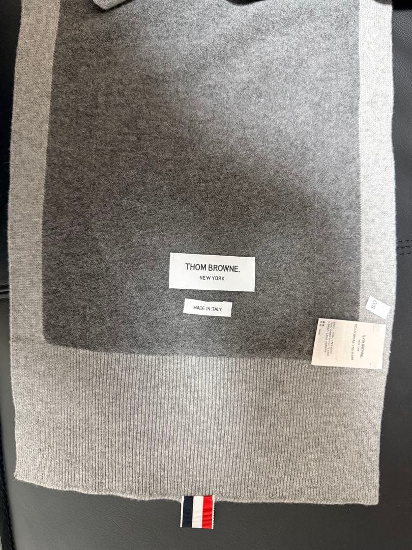 THOM BROWNE リバーシブルマフラー グレー