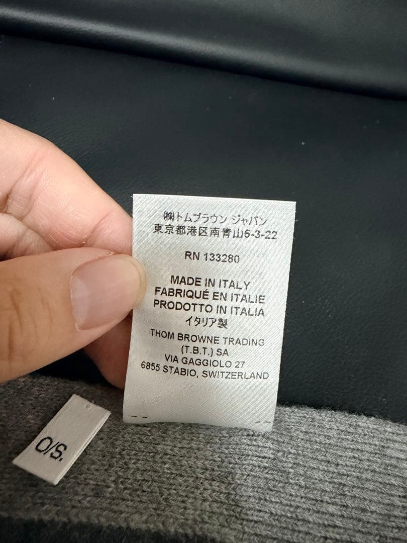 THOM BROWNE リバーシブルマフラー グレー