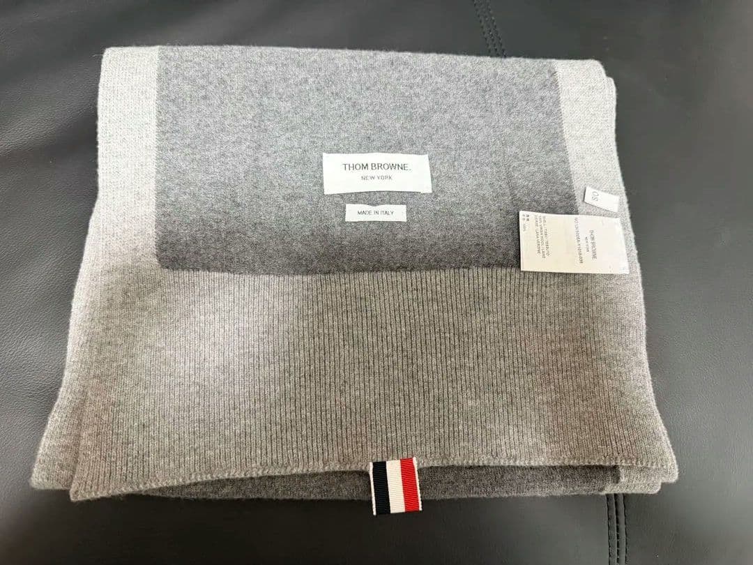 THOM BROWNE リバーシブルマフラー グレー