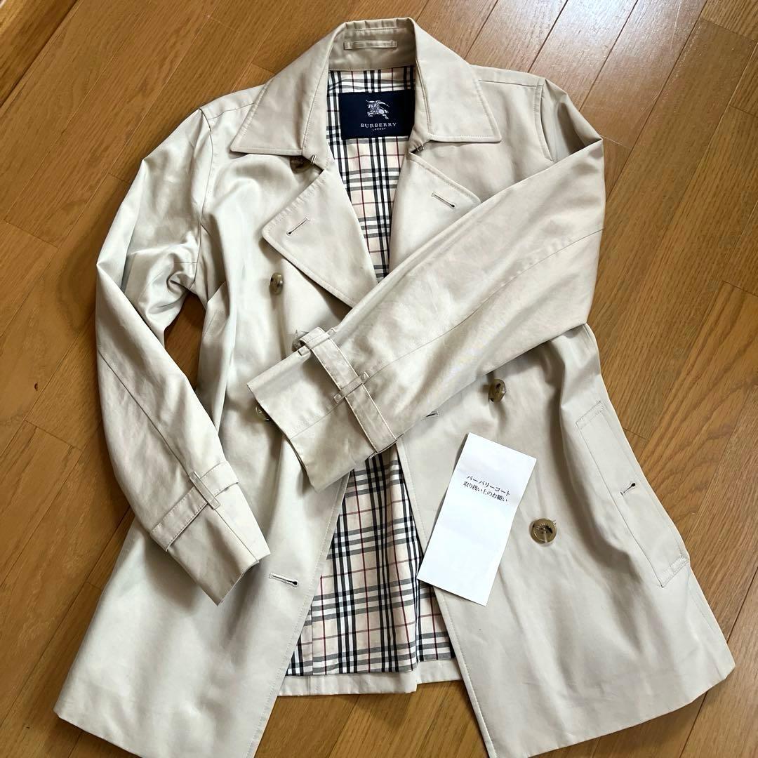 BURBERRY LONDONベージュ トレンチコート　11（M）説明書付き