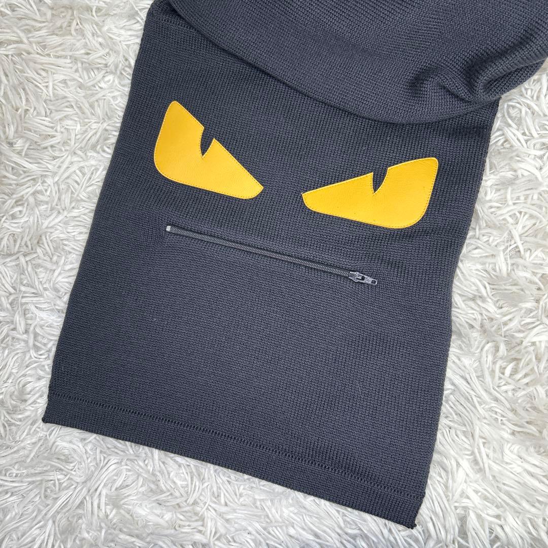 FENDI モンスター　バグズ　マフラー　ストール　ロゴ　ブラック