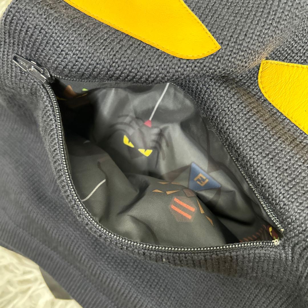 FENDI モンスター　バグズ　マフラー　ストール　ロゴ　ブラック