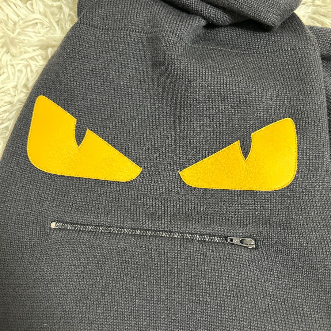 FENDI モンスター　バグズ　マフラー　ストール　ロゴ　ブラック