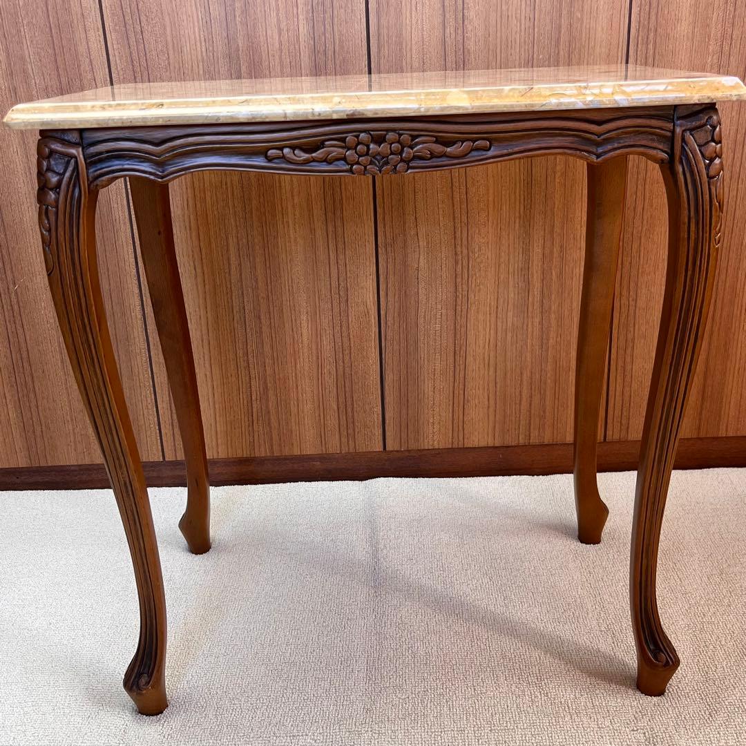 ち*ら様 ①イタリア製 大理石 天板 コンソールテーブル マホガニー 猫足 花台