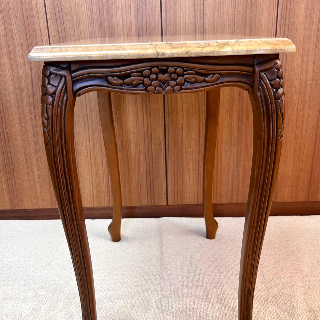 ち*ら様 ①イタリア製 大理石 天板 コンソールテーブル マホガニー 猫足 花台