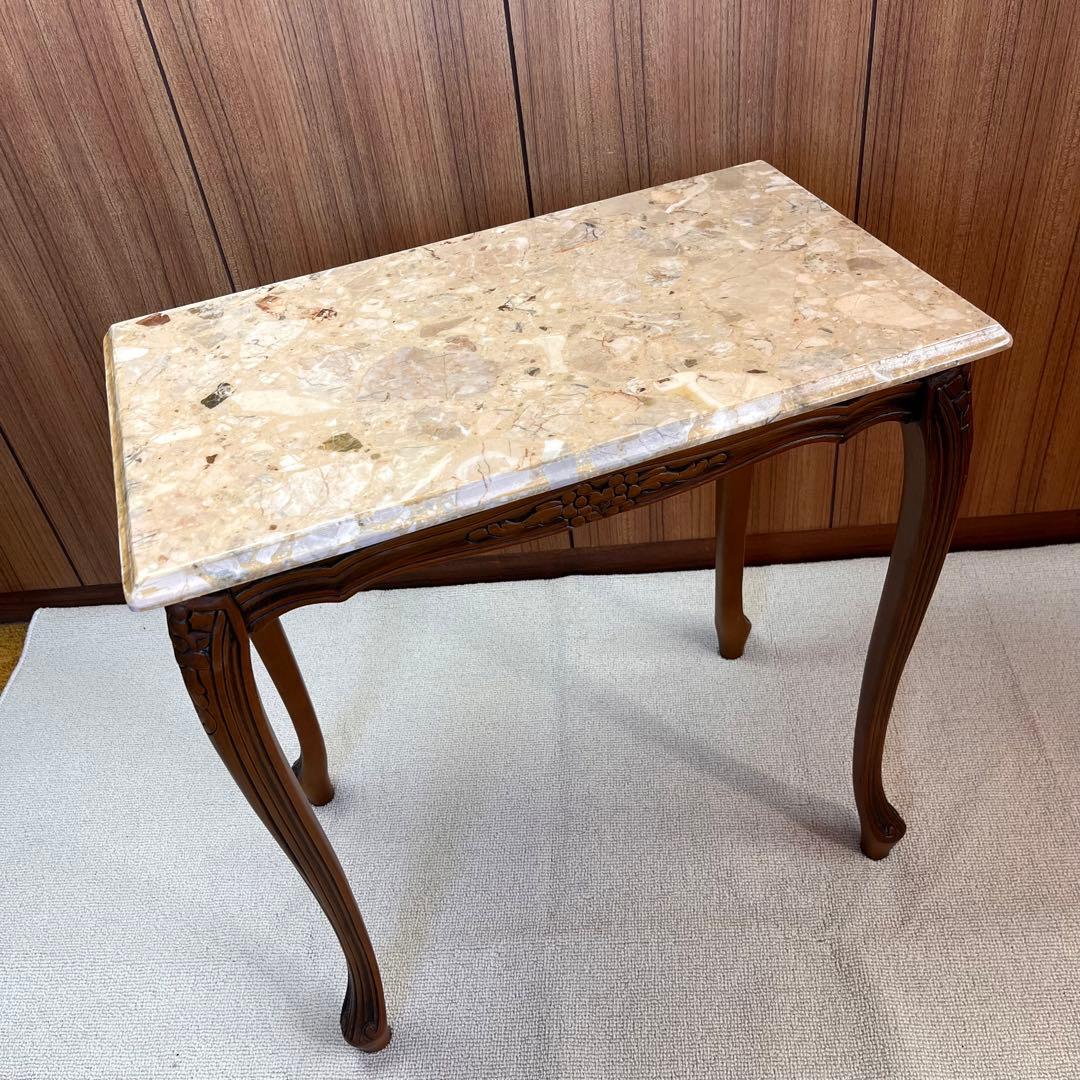 ち*ら様 ①イタリア製 大理石 天板 コンソールテーブル マホガニー 猫足 花台