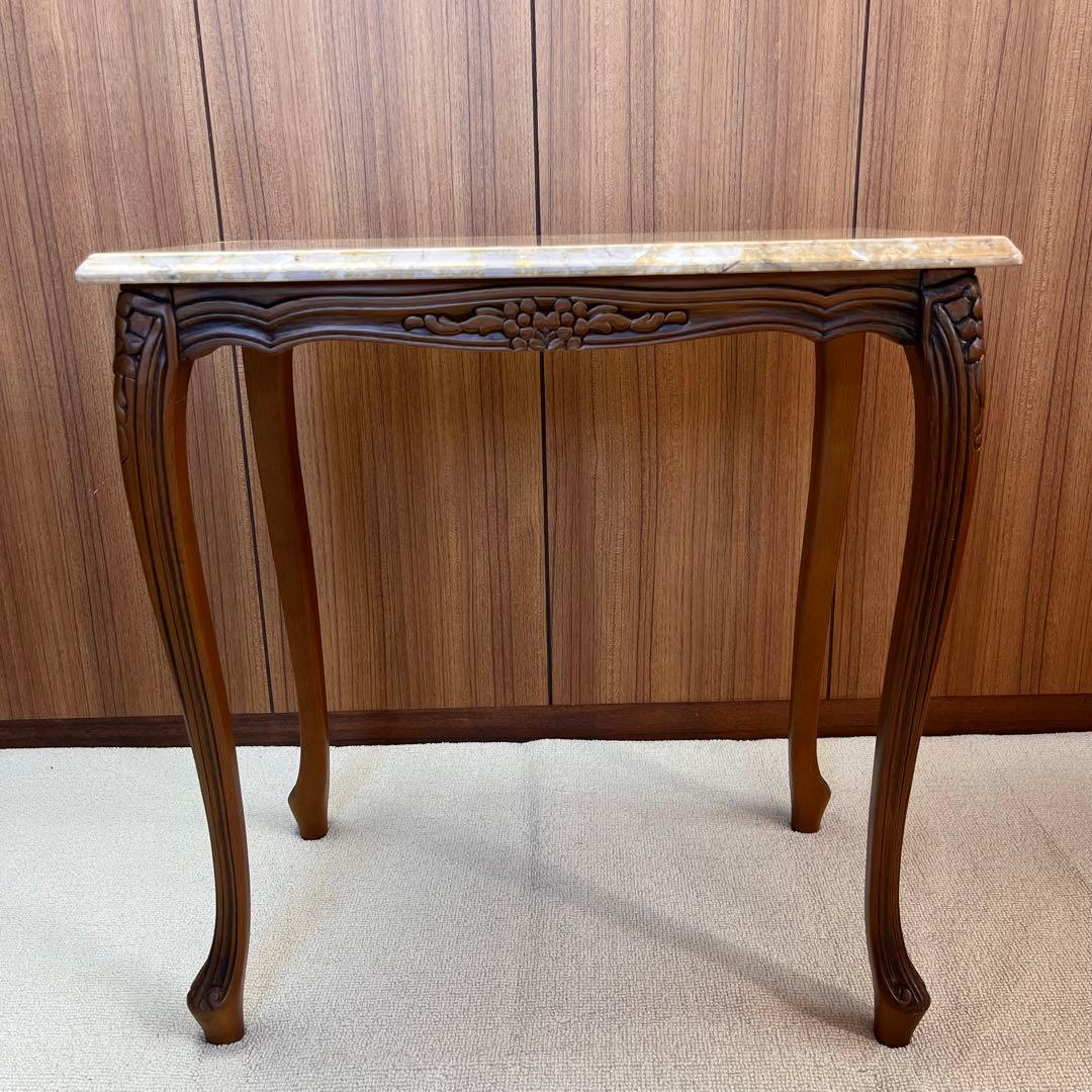 ち*ら様 ①イタリア製 大理石 天板 コンソールテーブル マホガニー 猫足 花台