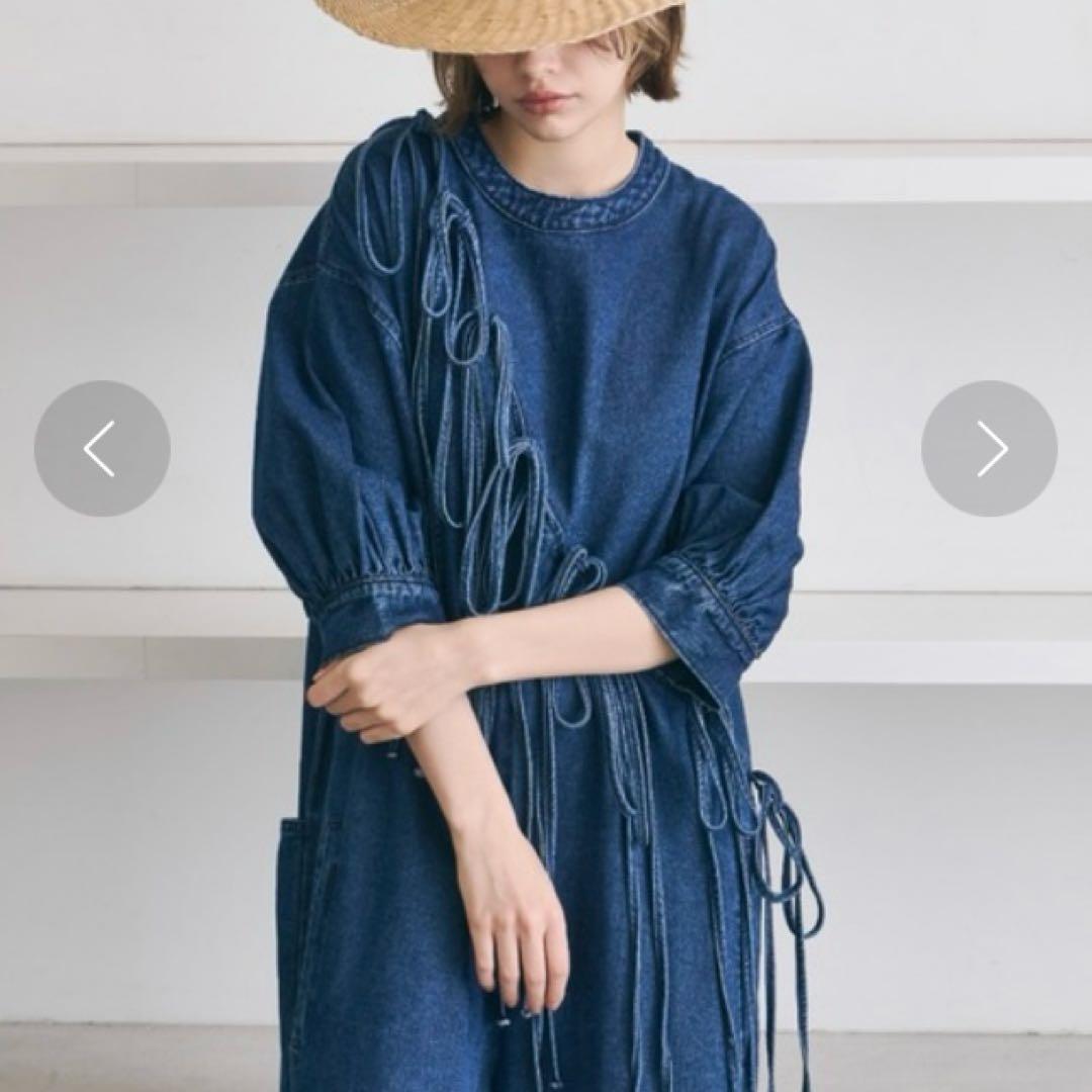 PERNAハーフスリーブデニムオールインワン