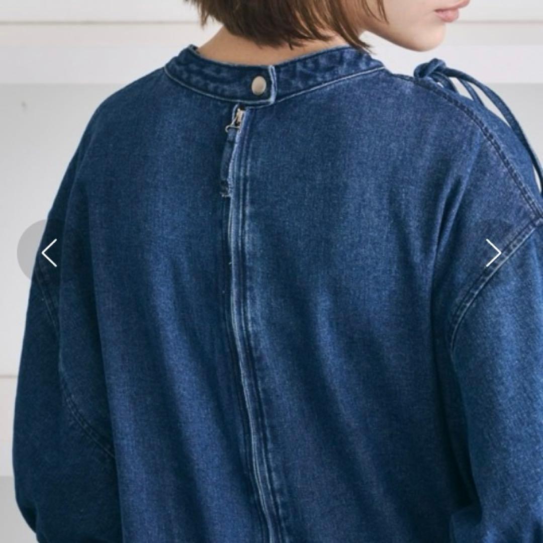 PERNAハーフスリーブデニムオールインワン