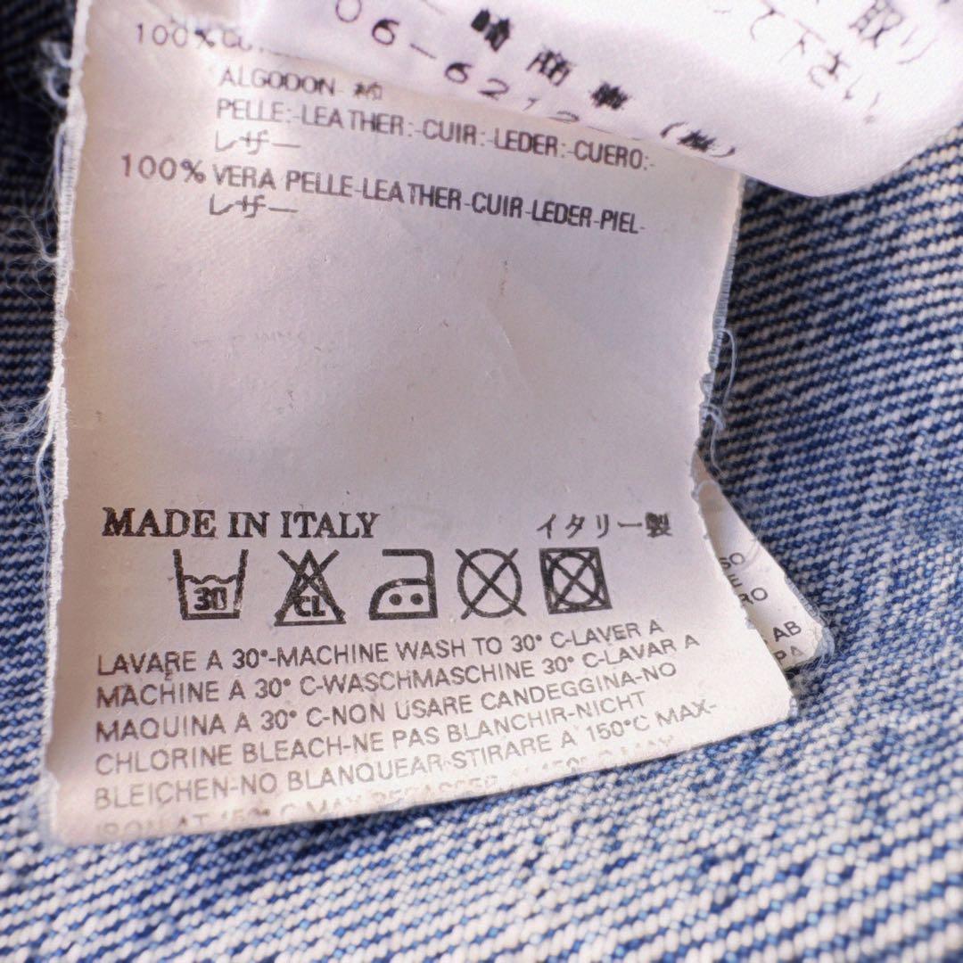 DSQUARED2 クロップド丈 デニムジャケット 本革襟 刺繍 y2k