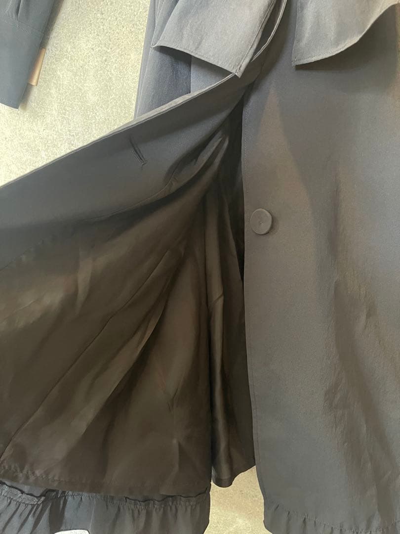 M'S GRACY ブラック リボン ロングコート 38