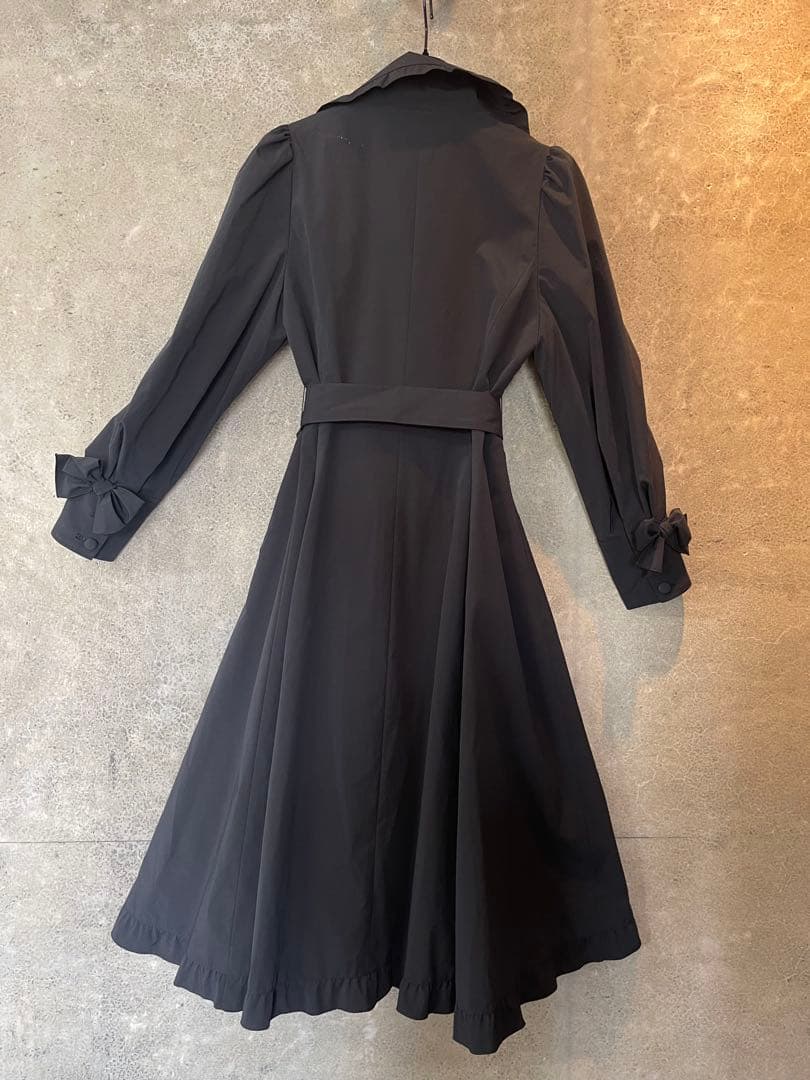 M'S GRACY ブラック リボン ロングコート 38