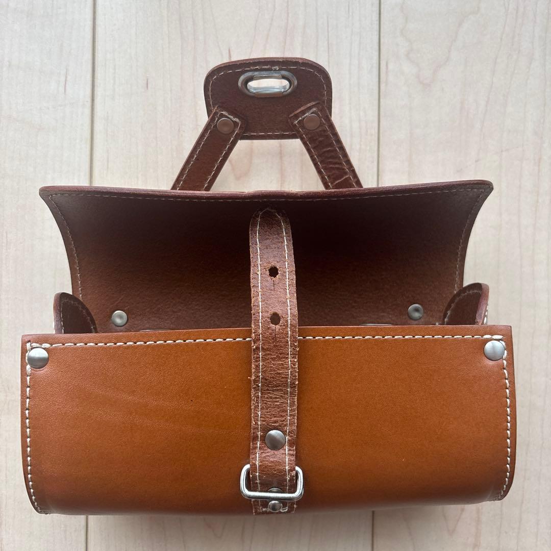 ブロンプトンに KILEY牛革レザーサドル バッグLM-559 ハニーブラウン