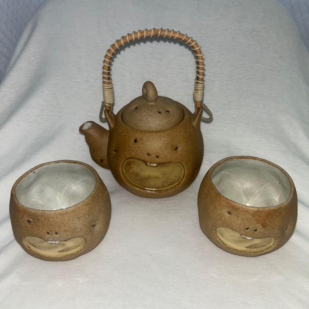ポテトくん　急須　湯呑　3点セット　加藤工芸　レトロ
