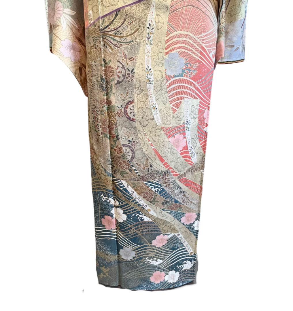 H-4◆訪問着 拾 フルセット◆フランソワーズ・モレシャン◆暈し染め◇ゆったりめ