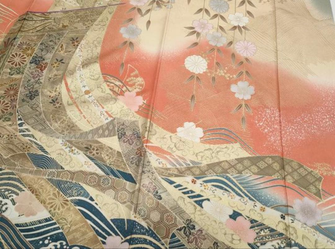 H-4◆訪問着 拾 フルセット◆フランソワーズ・モレシャン◆暈し染め◇ゆったりめ