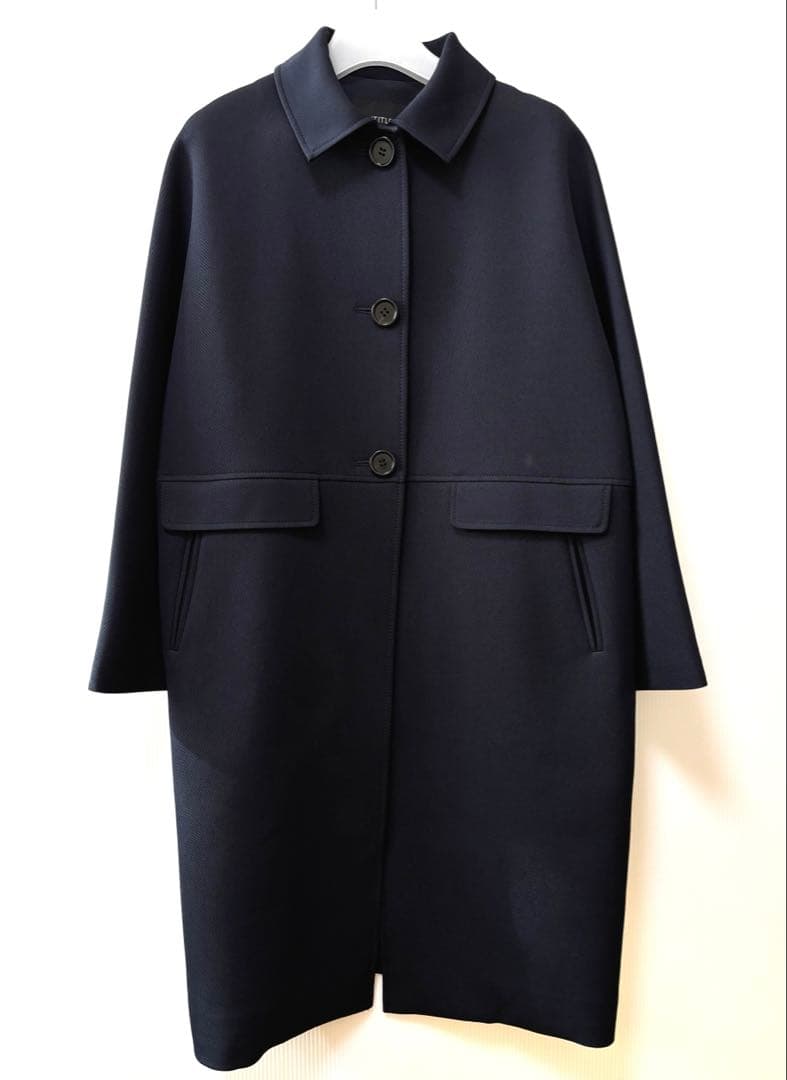新品【アンタイトル UNTITLED】コクーン　ステンカラー　コート　ネイビー