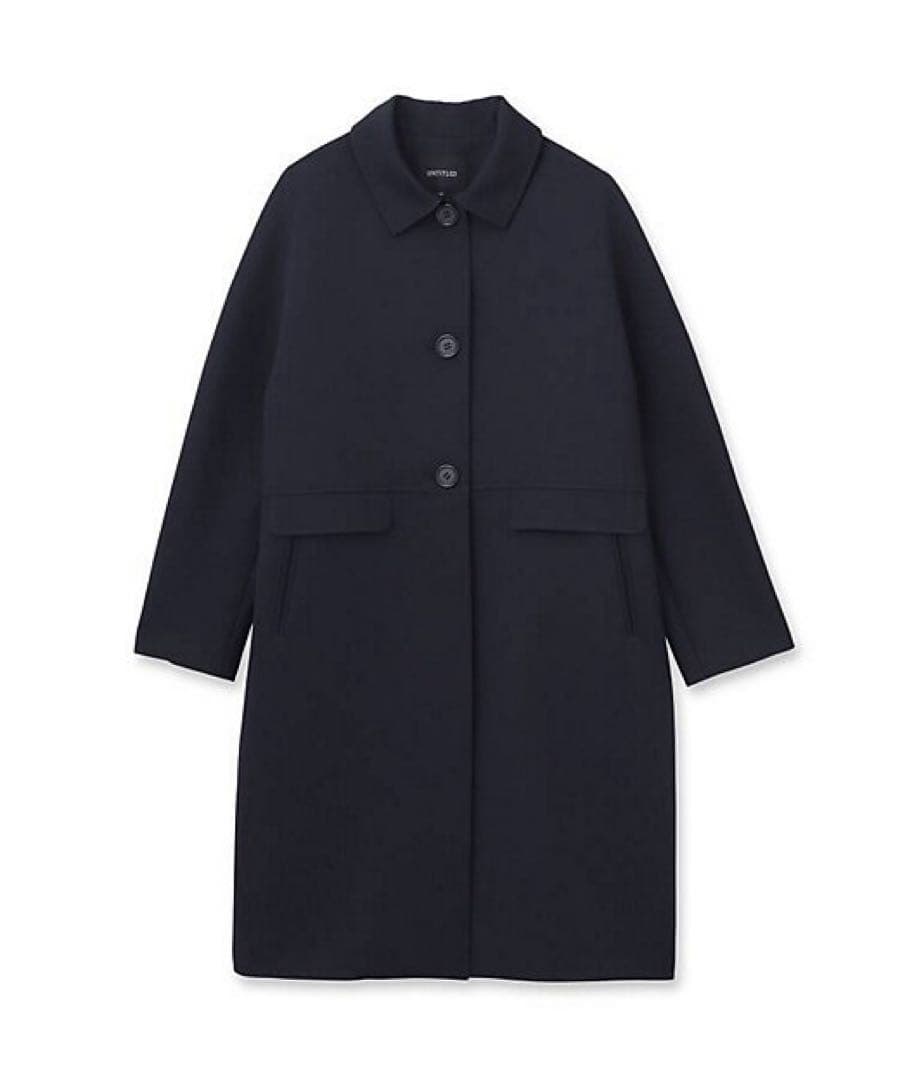 新品【アンタイトル UNTITLED】コクーン　ステンカラー　コート　ネイビー