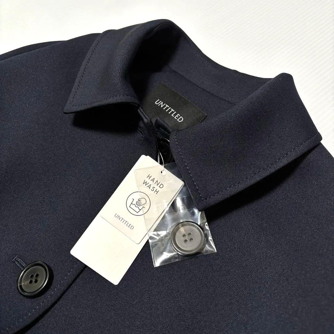 新品【アンタイトル UNTITLED】コクーン　ステンカラー　コート　ネイビー