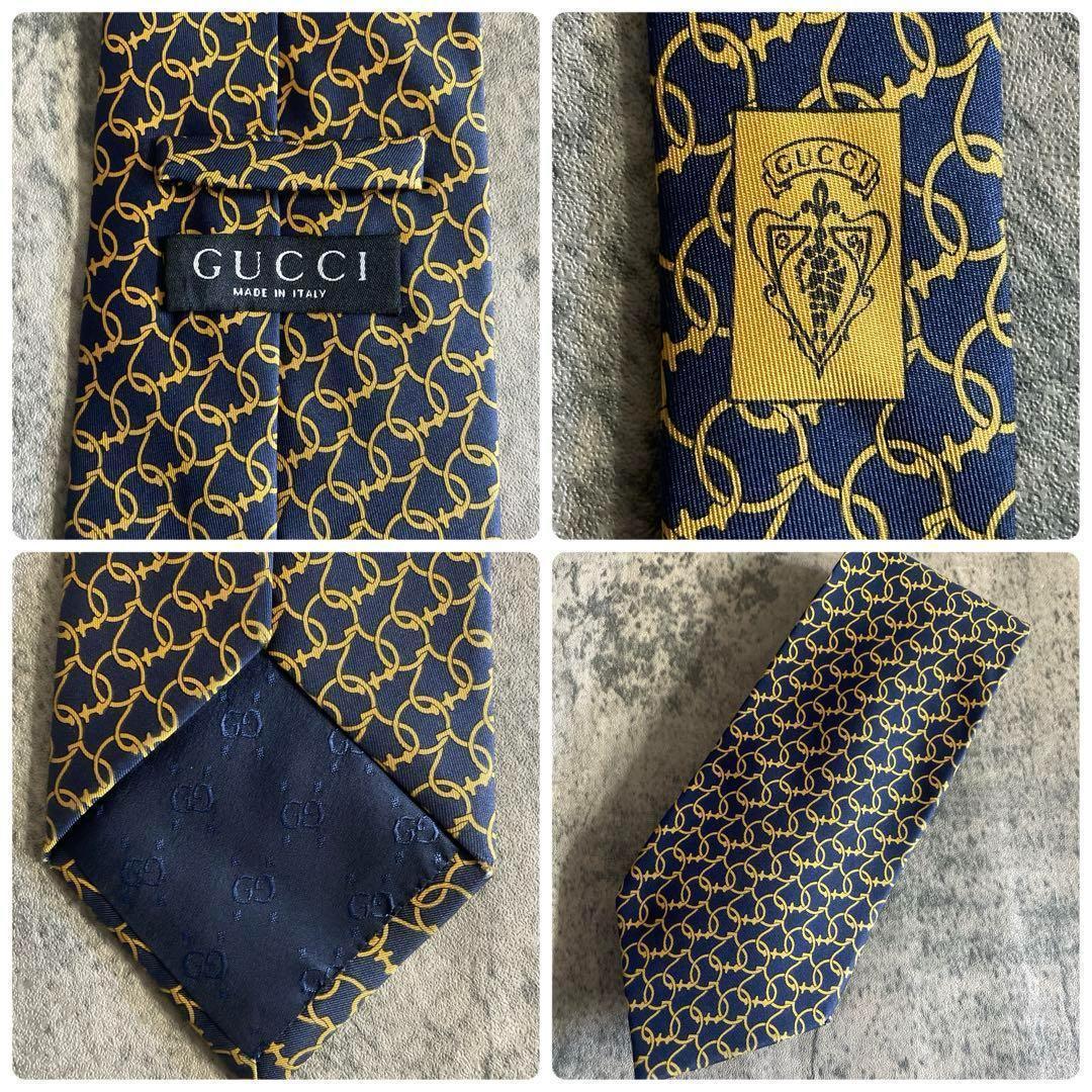 未使用 オッドベスト GUCCI グッチ ネクタイ ストライプ 濃紺スーツ L