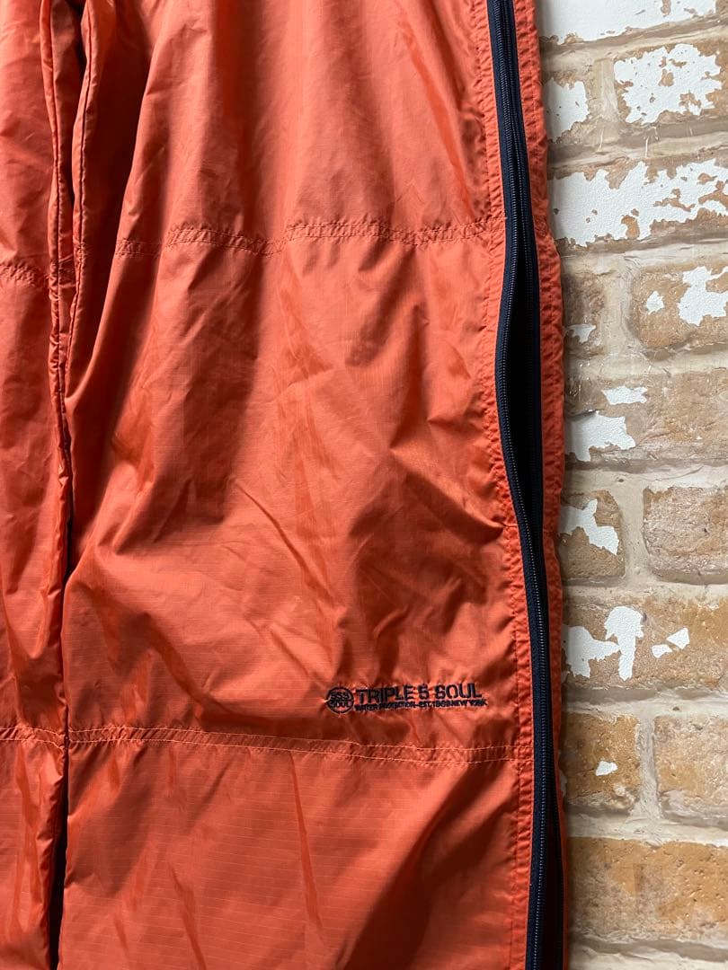 90s トリプルファイブソウル　ナイロンパンツ　オレンジ　刺繍　y2k 555