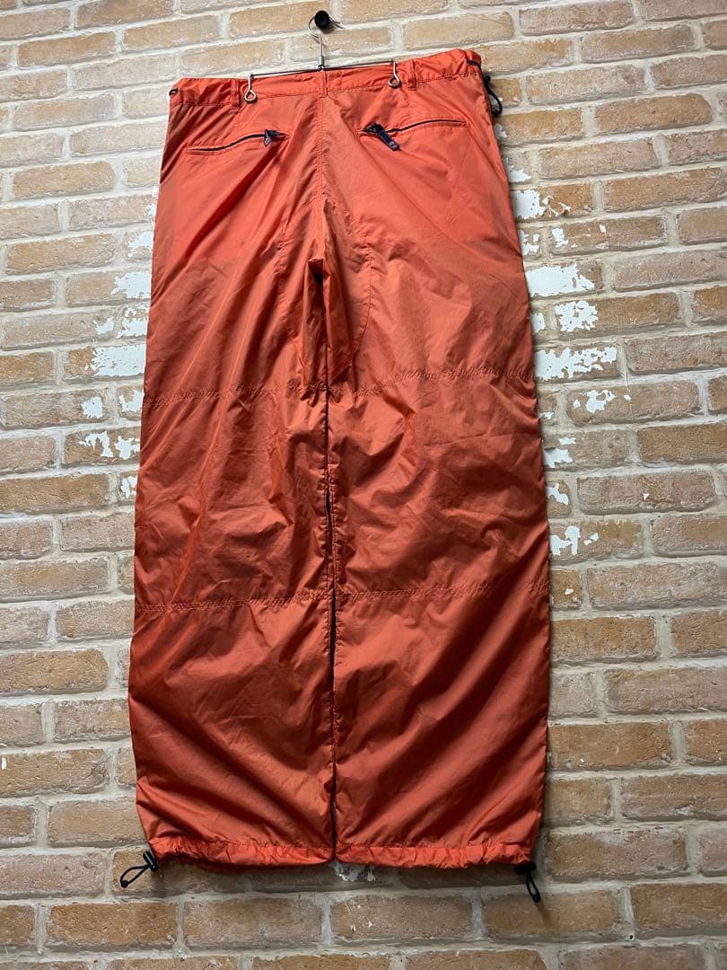 90s トリプルファイブソウル　ナイロンパンツ　オレンジ　刺繍　y2k 555