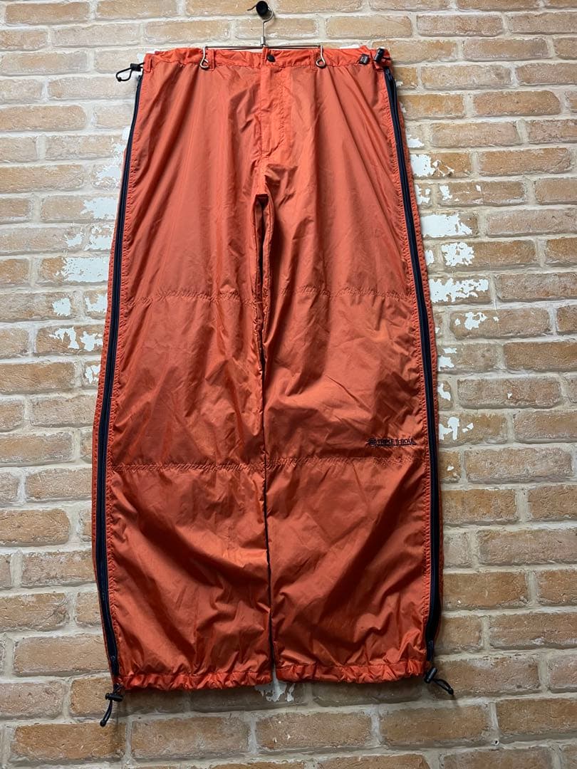 90s トリプルファイブソウル　ナイロンパンツ　オレンジ　刺繍　y2k 555