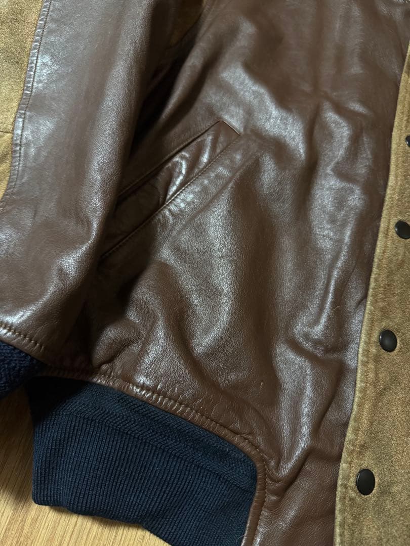 KANSAI MAN クレイジーパターン バックロゴ レザースタジャン Mサイズ