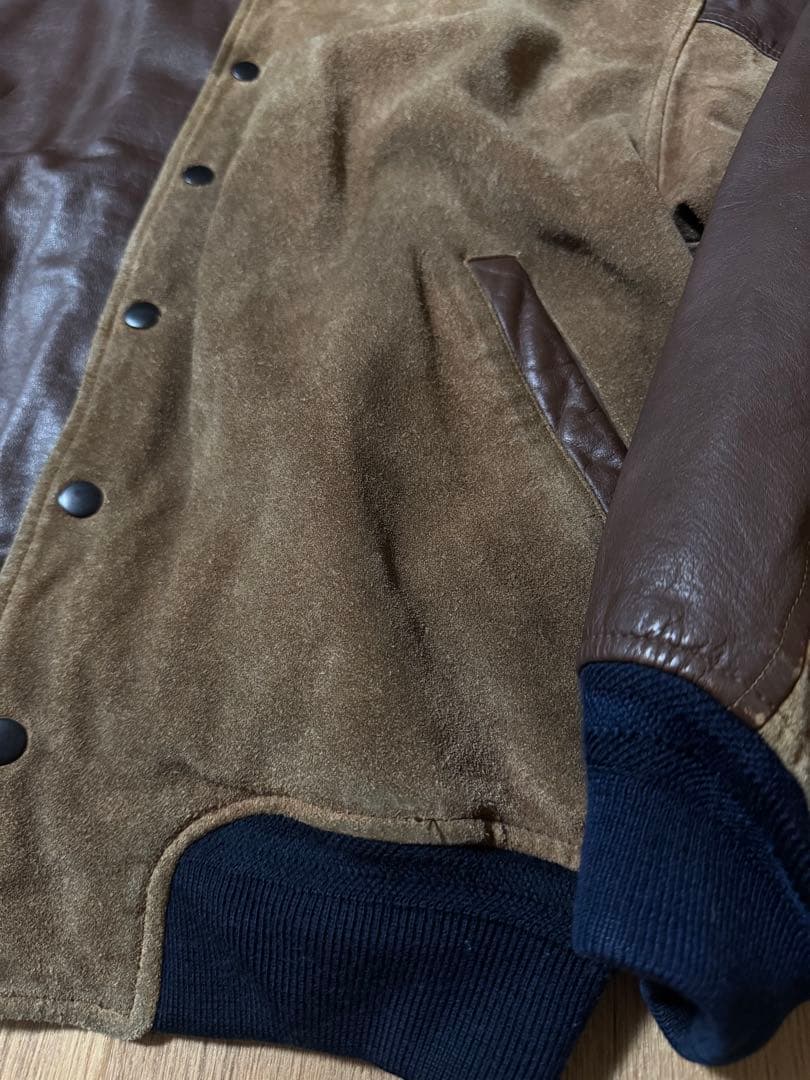 KANSAI MAN クレイジーパターン バックロゴ レザースタジャン Mサイズ